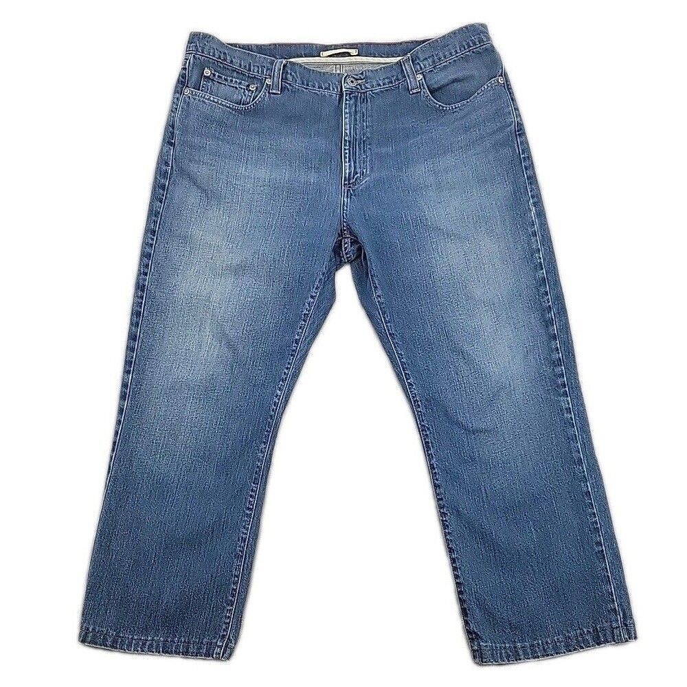 LL Bean Mens Jeans Size 40x26.5 SPOT on Back Pocket HEMMED Standard Fit